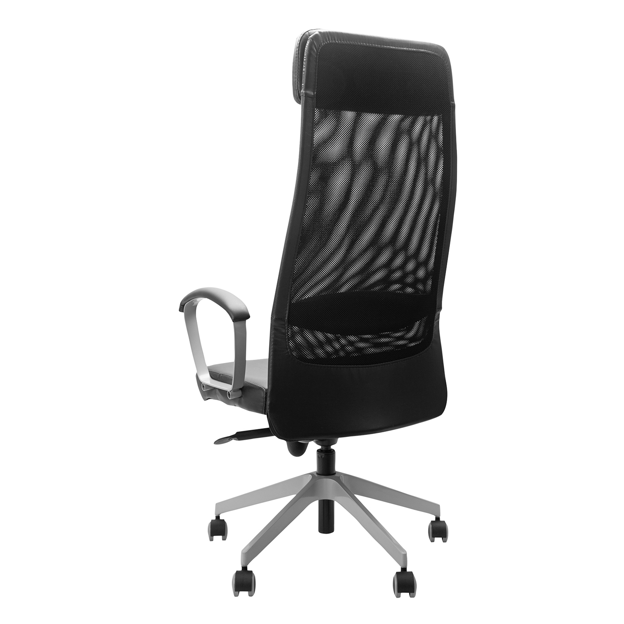 Schwarzer Bürostuhl mit Echtleder 