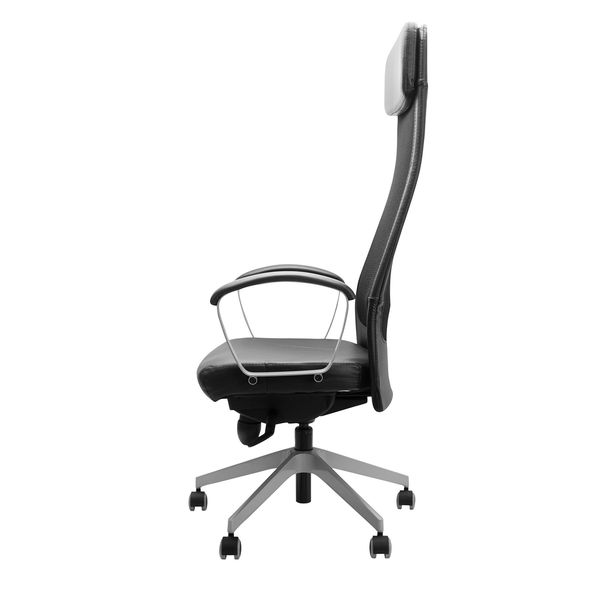 Schwarzer Bürostuhl mit Echtleder 